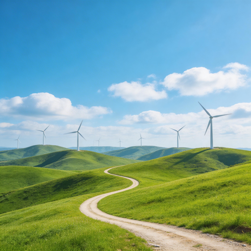 风车绿野之路图片