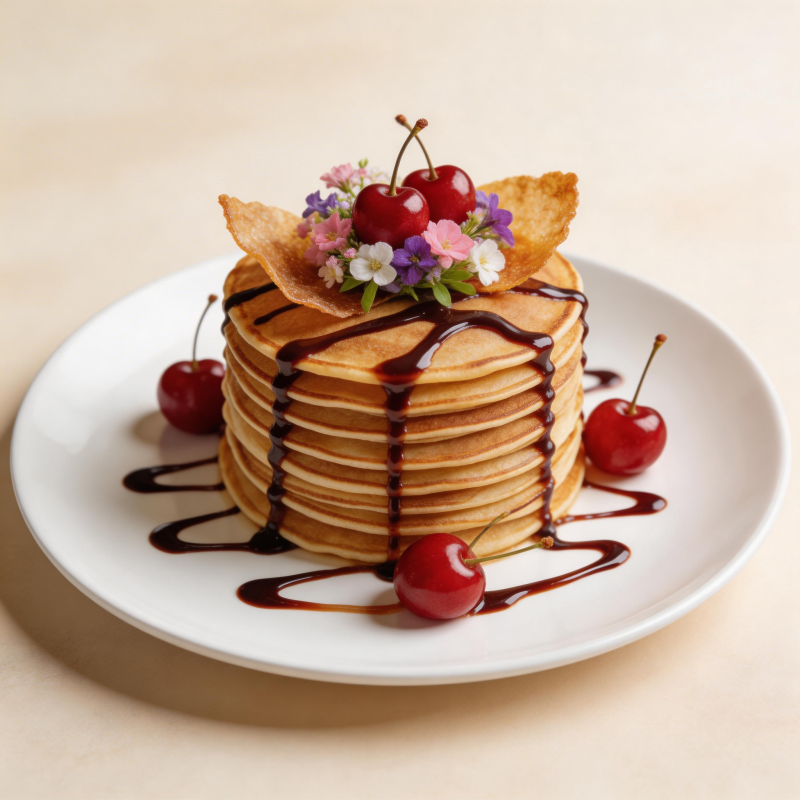 樱桃巧克力煎饼图片