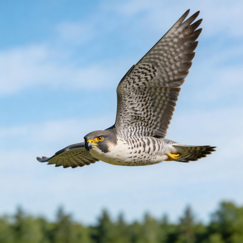 猎鹰翱翔蓝天图片