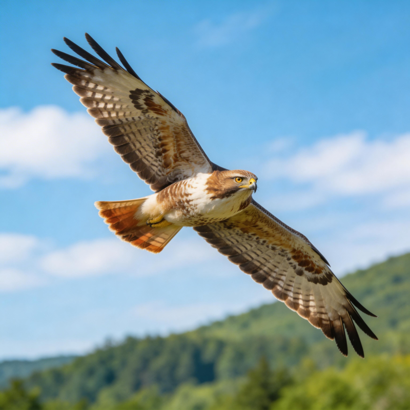翱翔的红尾鵟图片