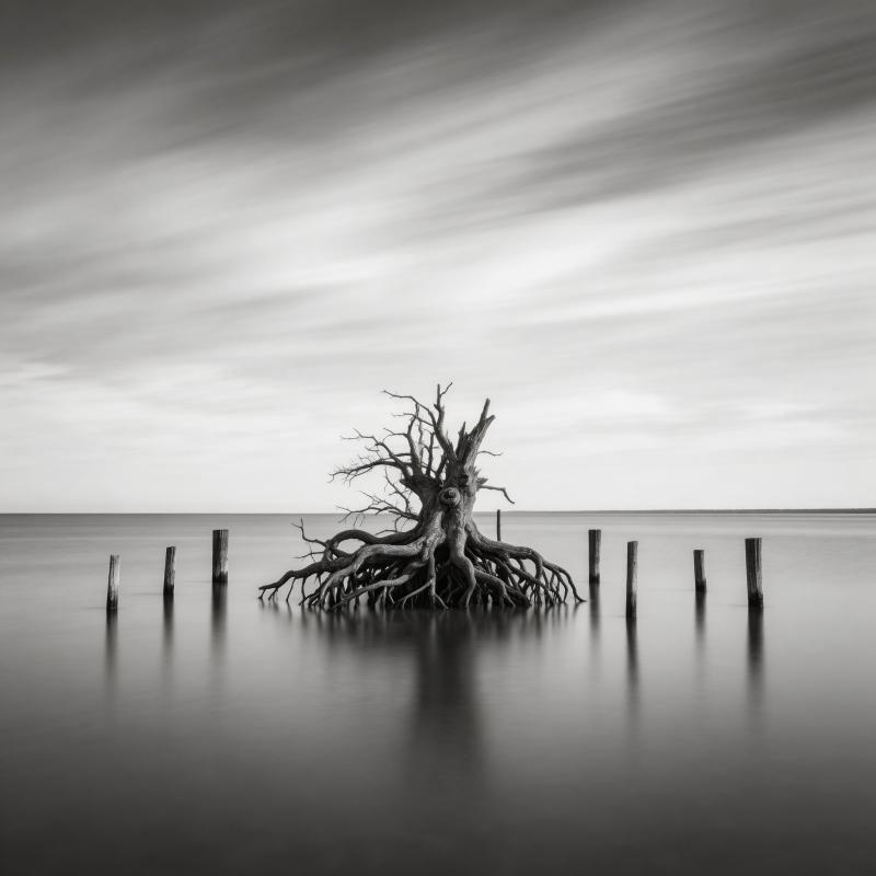 孤树静水 岁月无声图片