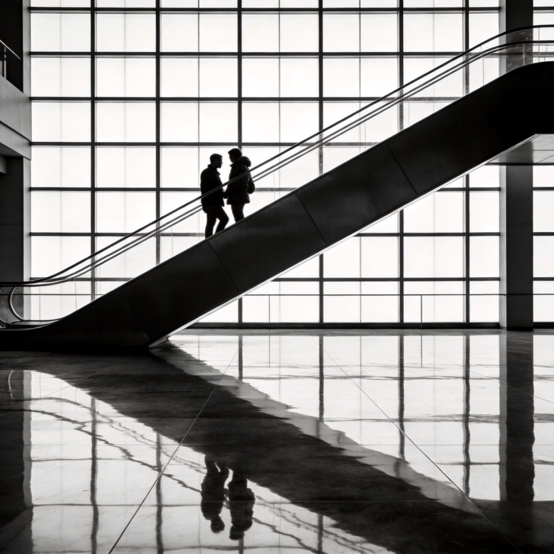 光影中的阶梯行者图片