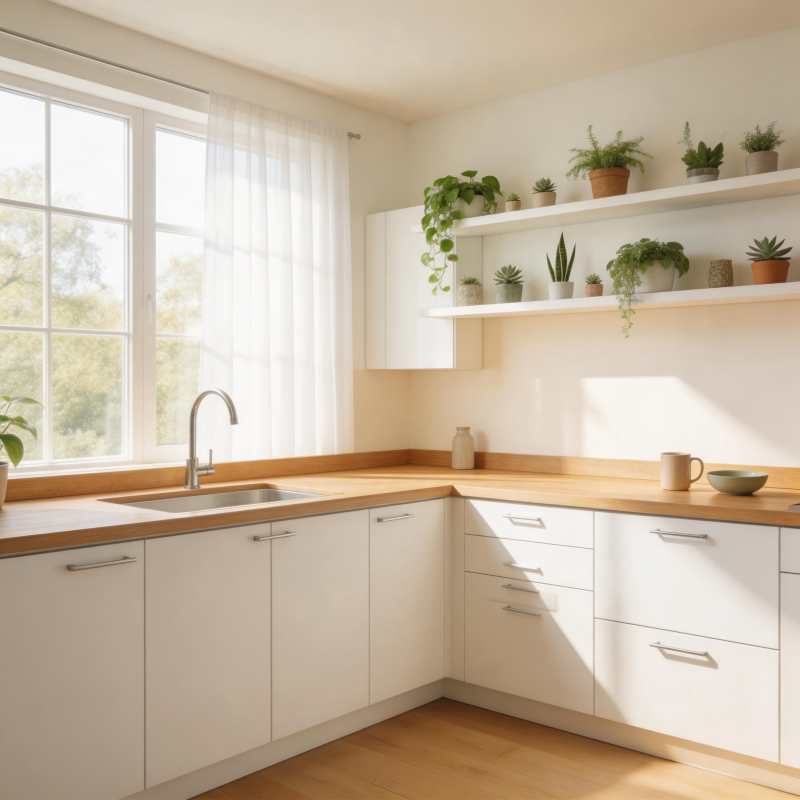 明亮简约厨房图片