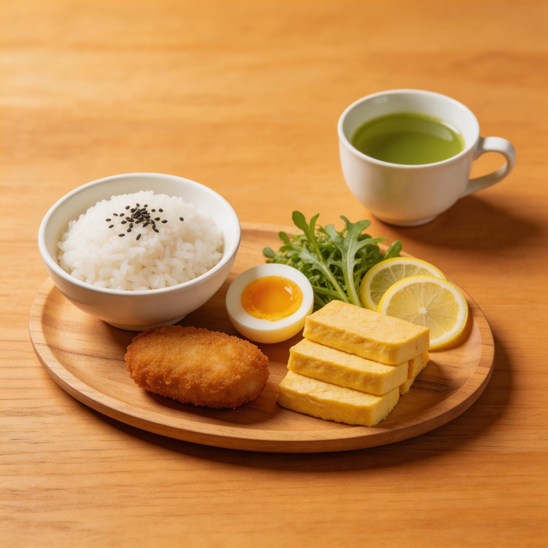 日式便当配绿茶图片