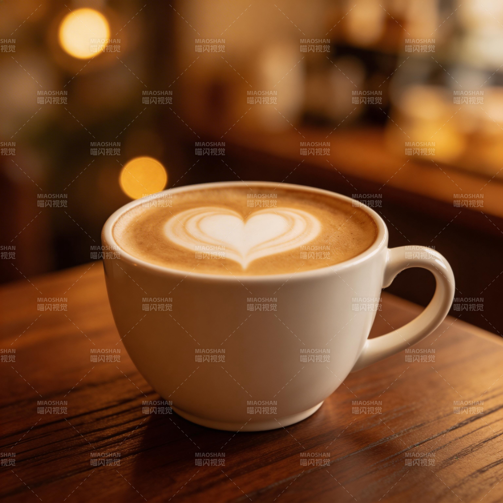 心形拉花咖啡图片