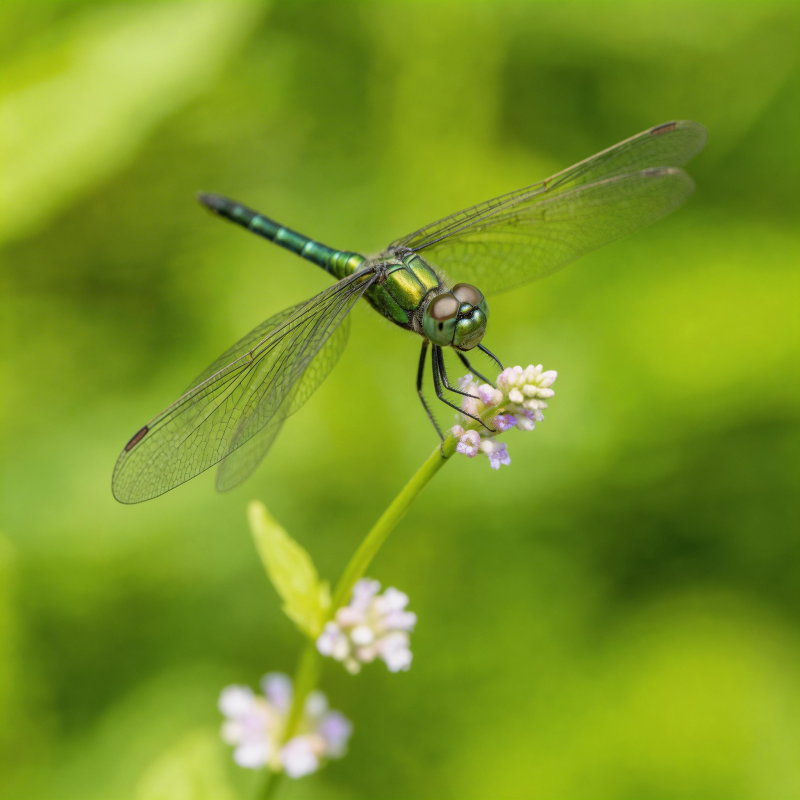 翠蜻停花图片