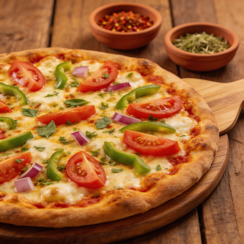 美味蔬菜披萨图片