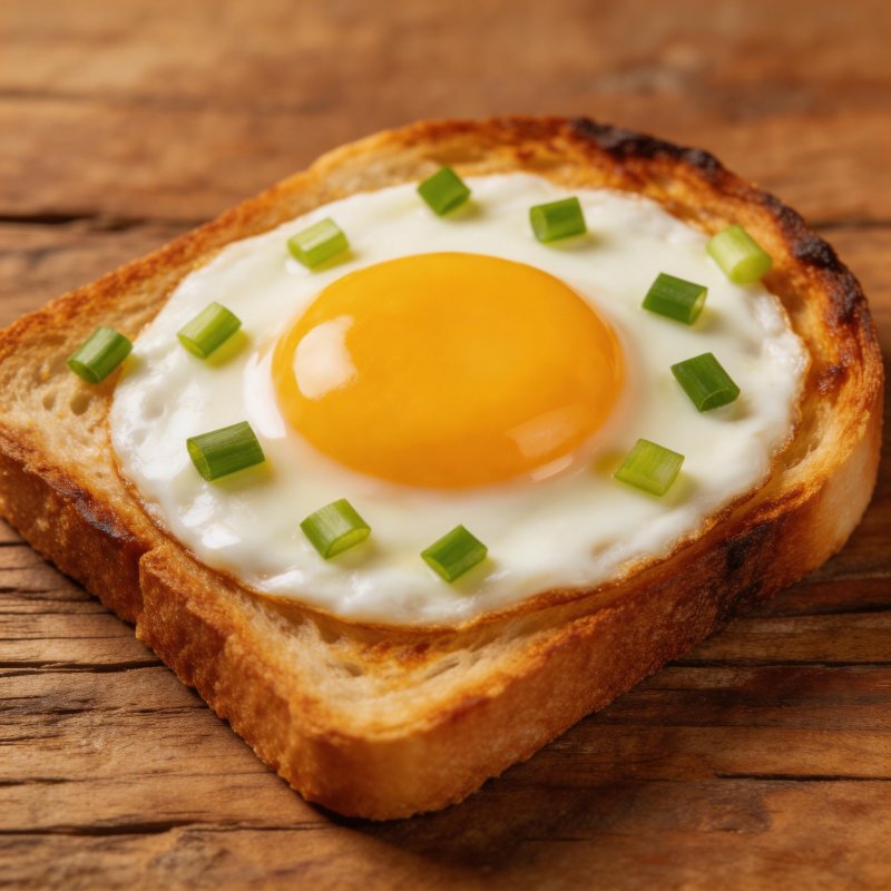 煎蛋吐司配葱花图片