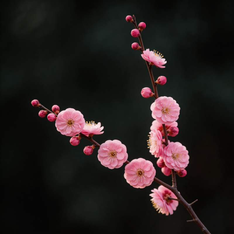梅花绽放枝头图片
