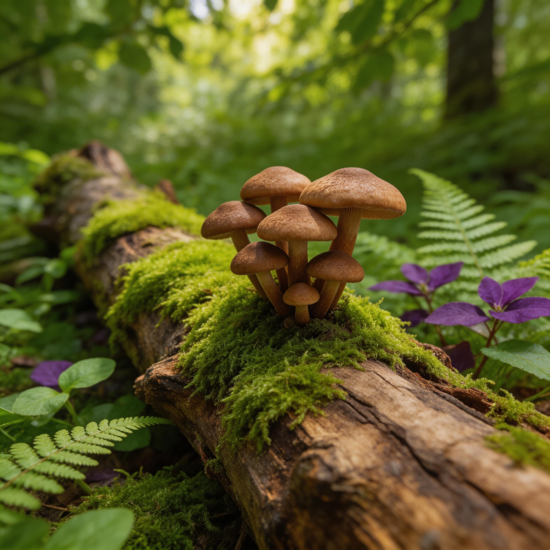林间菌菇生机盎然图片