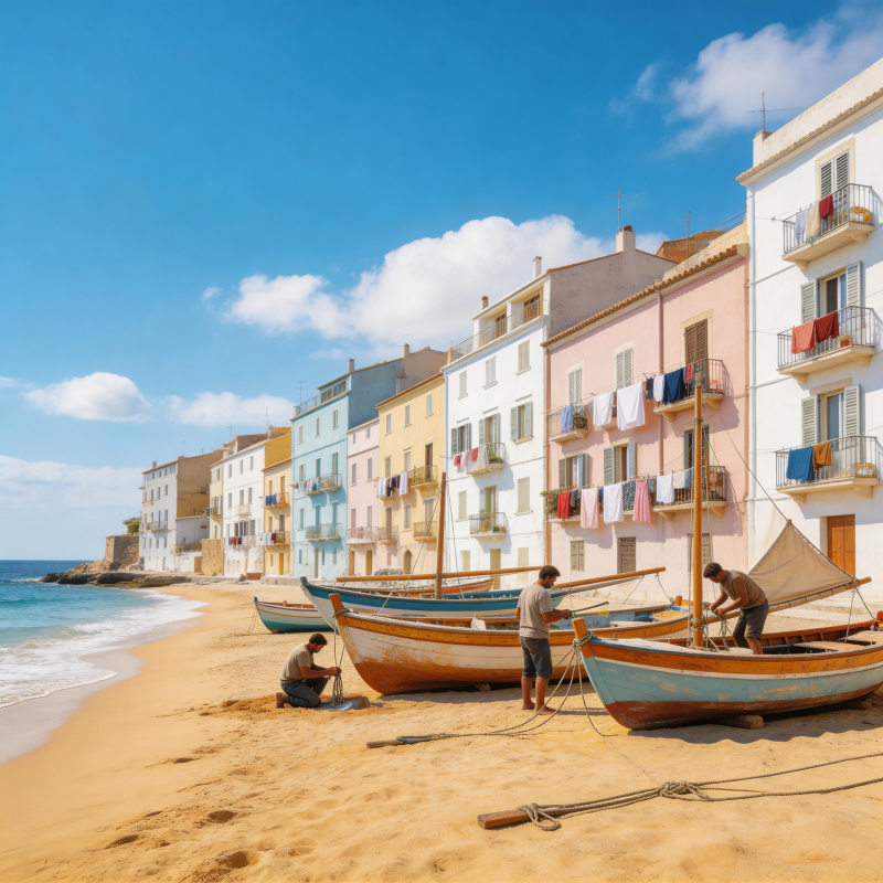 海滨小镇的宁静时光图片