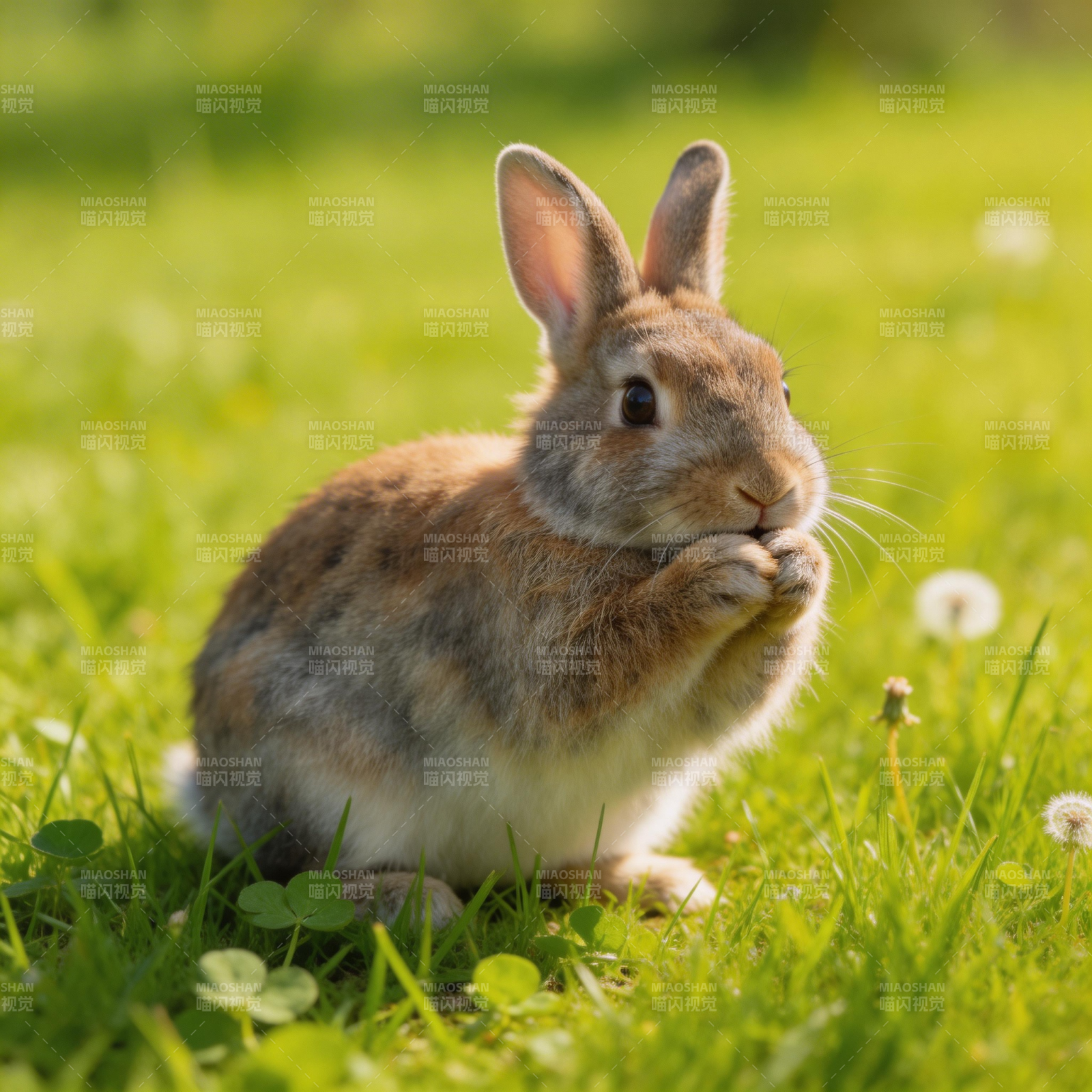 草地上可爱的兔子图片