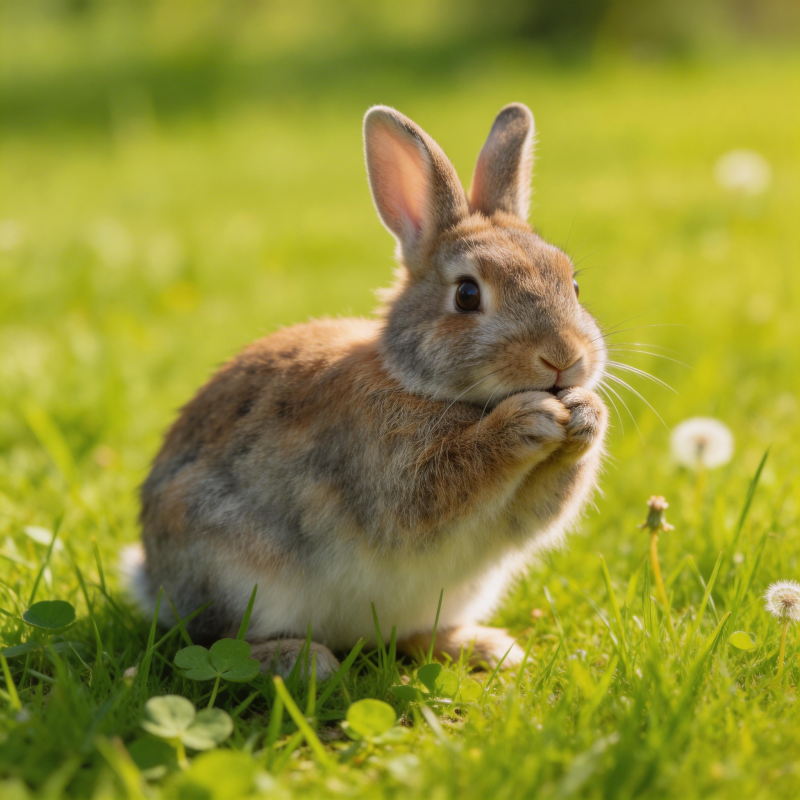 草地上可爱的兔子图片