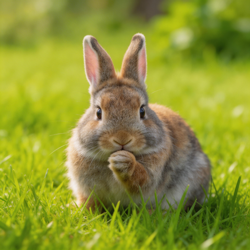草地上可爱的小兔图片