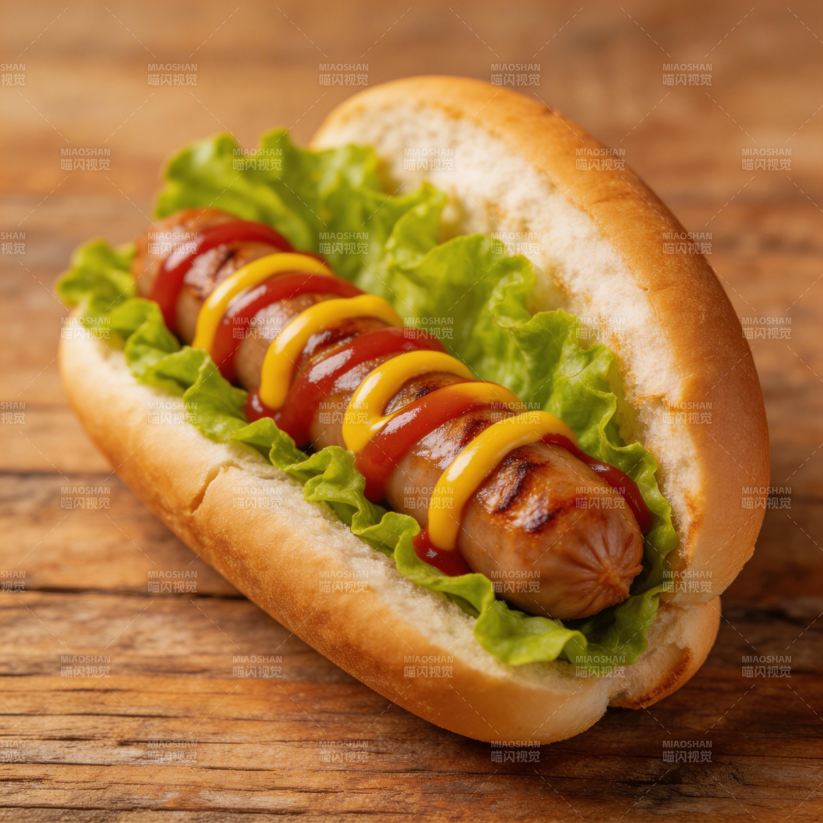 美味热狗 香肠配酱图片