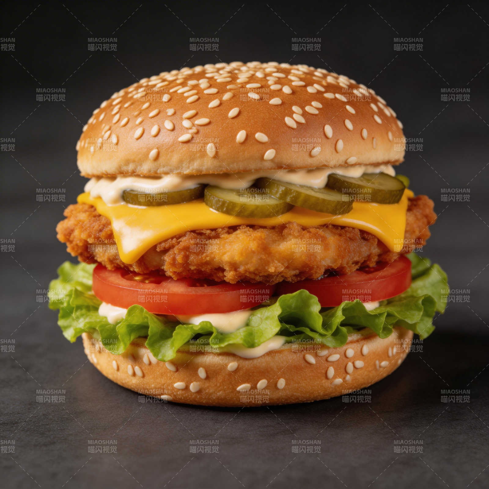 美味炸鸡汉堡图片