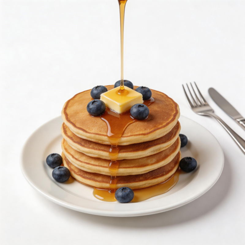 蓝莓煎饼淋蜂蜜图片