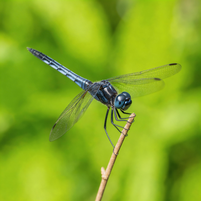 蓝蜻蜓栖枝头图片
