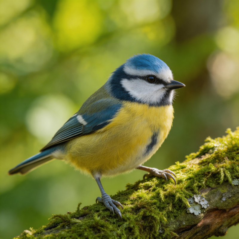 蓝山雀栖枝头图片
