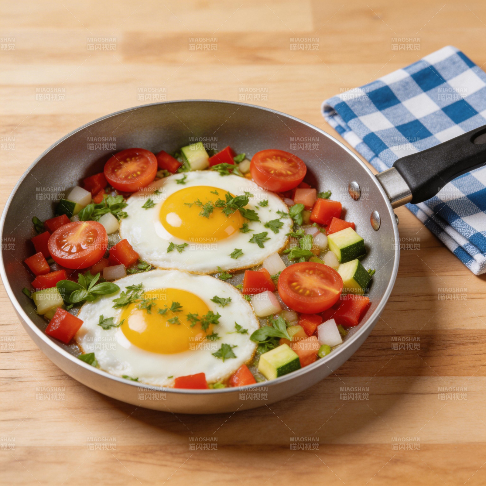 煎蛋蔬菜锅图片