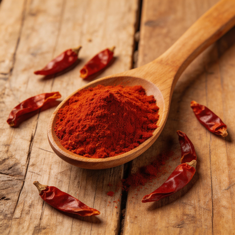 红辣椒粉与干椒图片