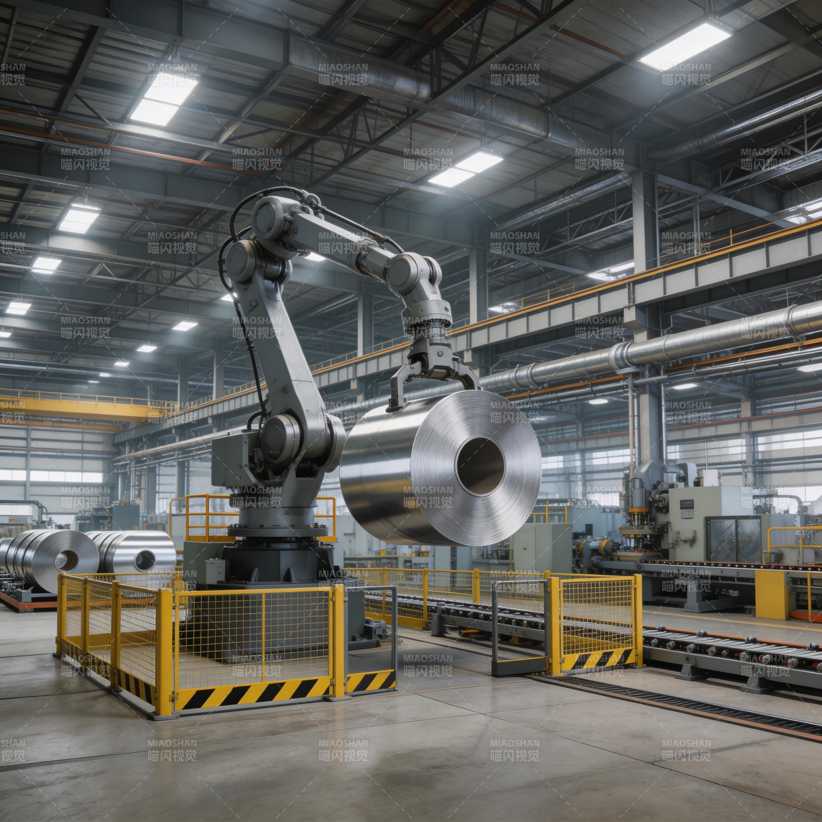 智能工厂机械臂作业图片