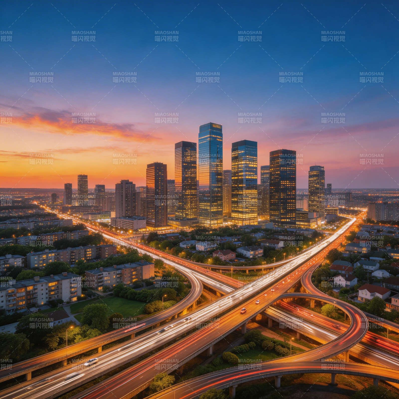 城市夜景璀璨图片