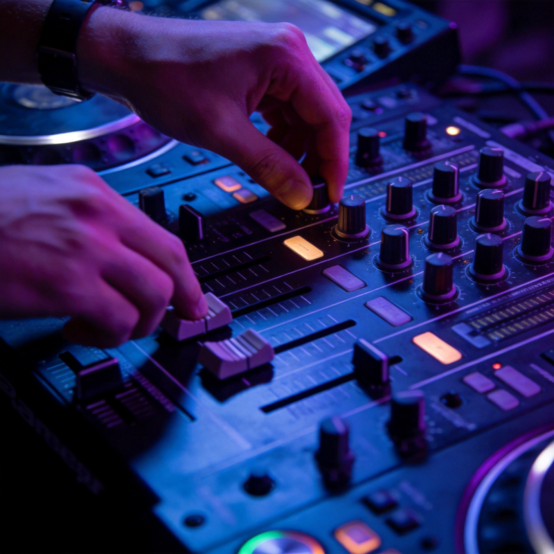 DJ操控混音台图片
