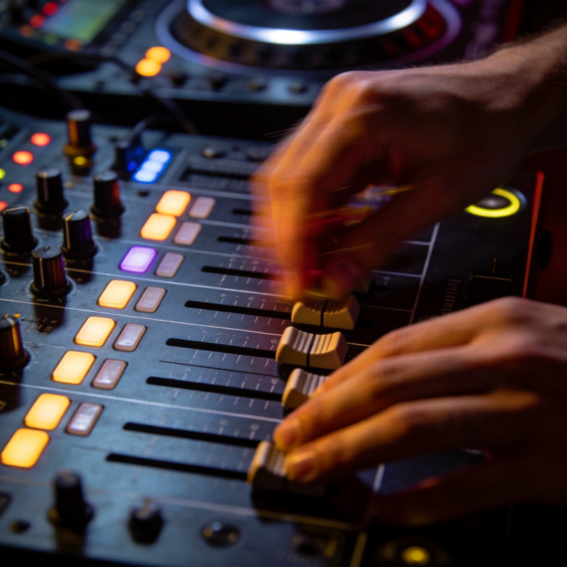 DJ调音现场图片