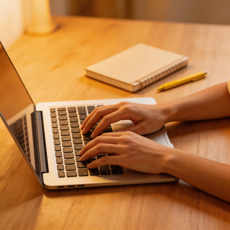 专注敲击键盘图片