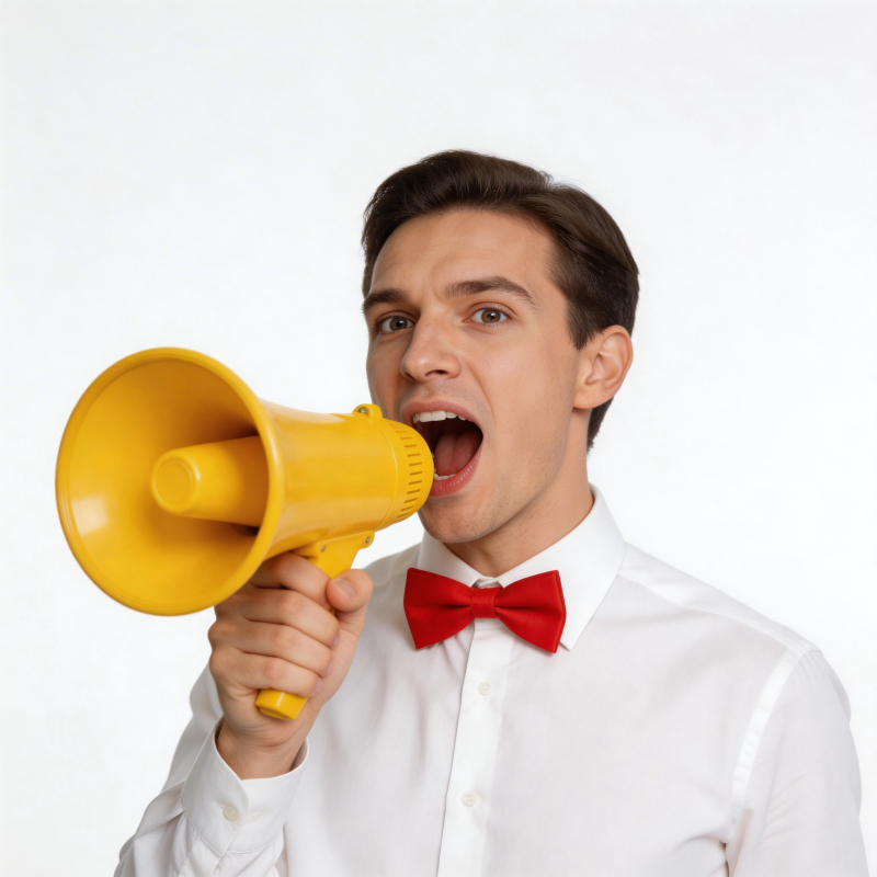 大声喊话的男子图片