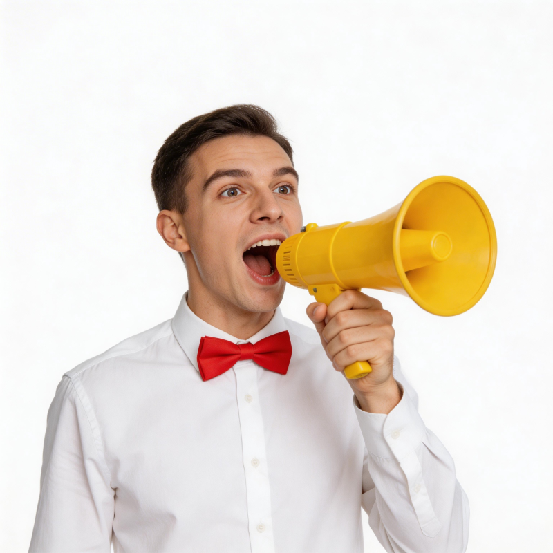 大声喊话的男子图片
