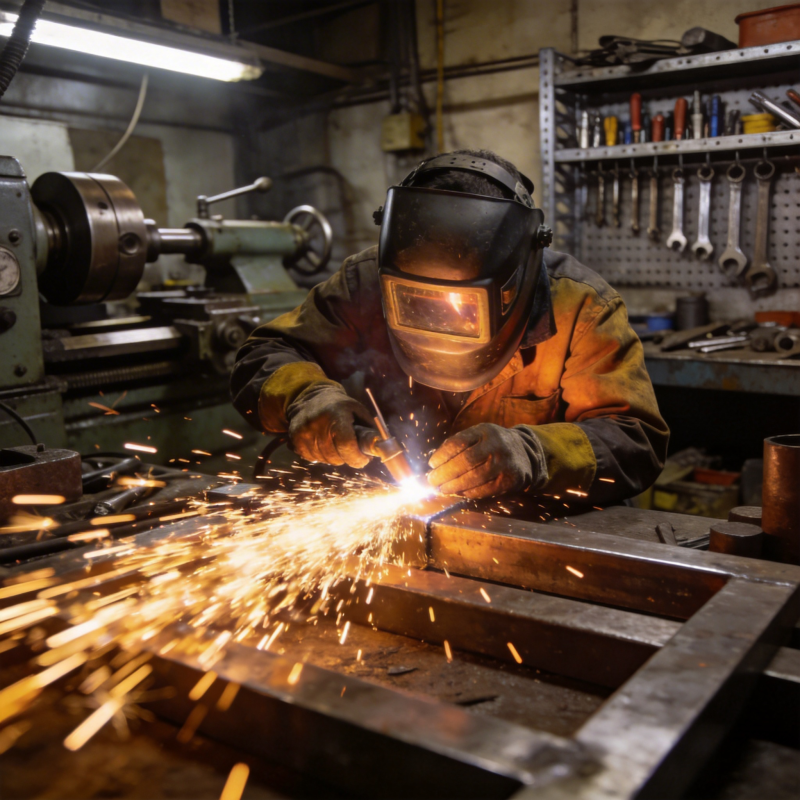 焊工在车间作业图片