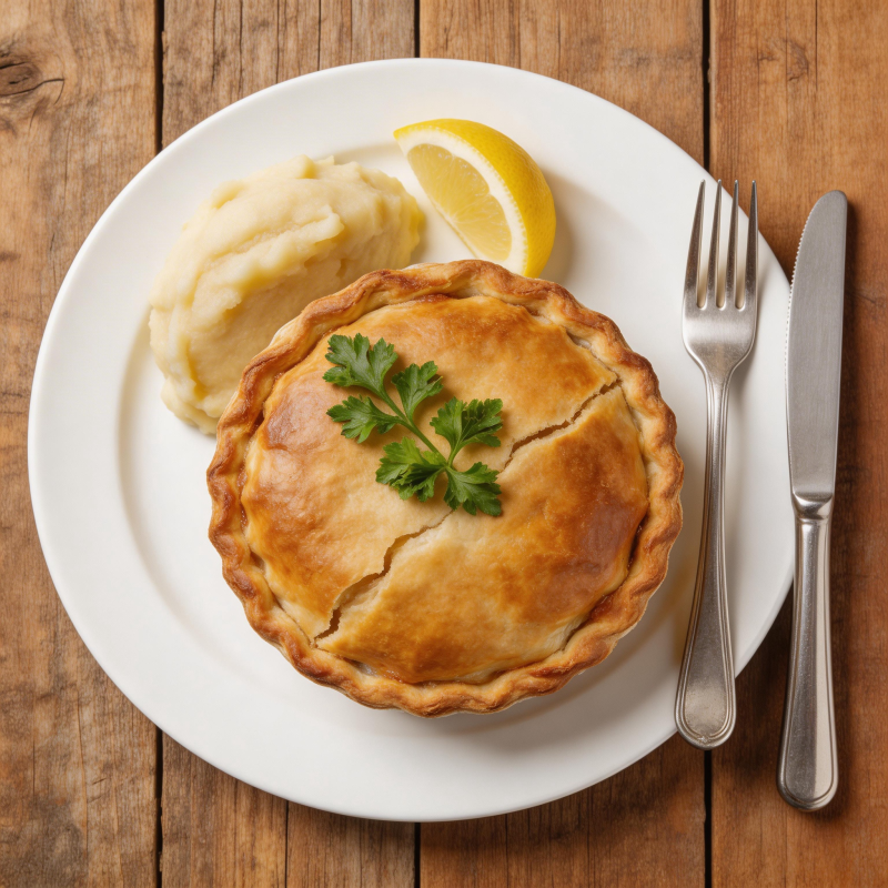 金黄酥皮派配土豆泥图片
