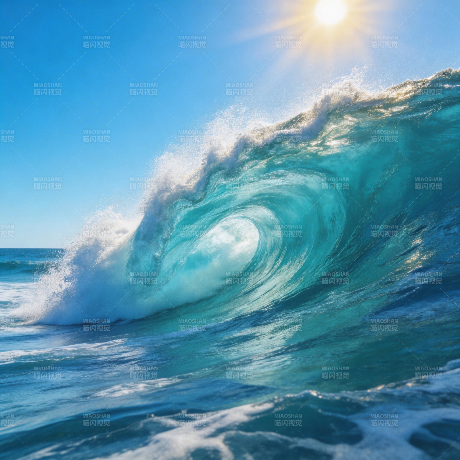 碧海巨浪迎朝阳图片