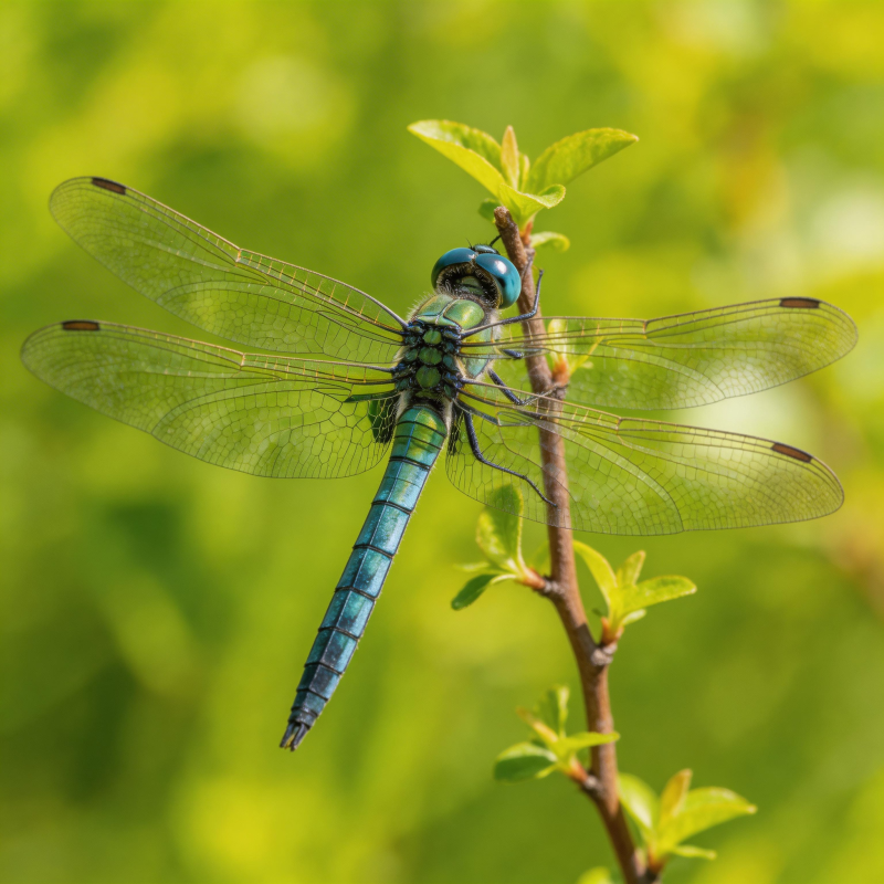 蓝蜻蜓栖枝头图片