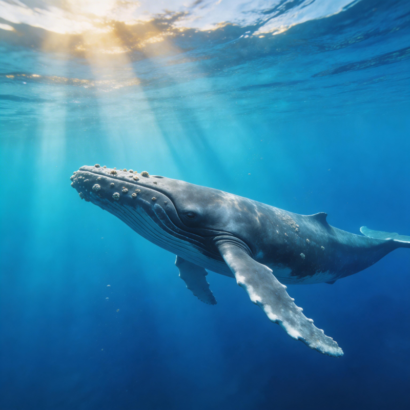 鲸鱼畅游深海图片