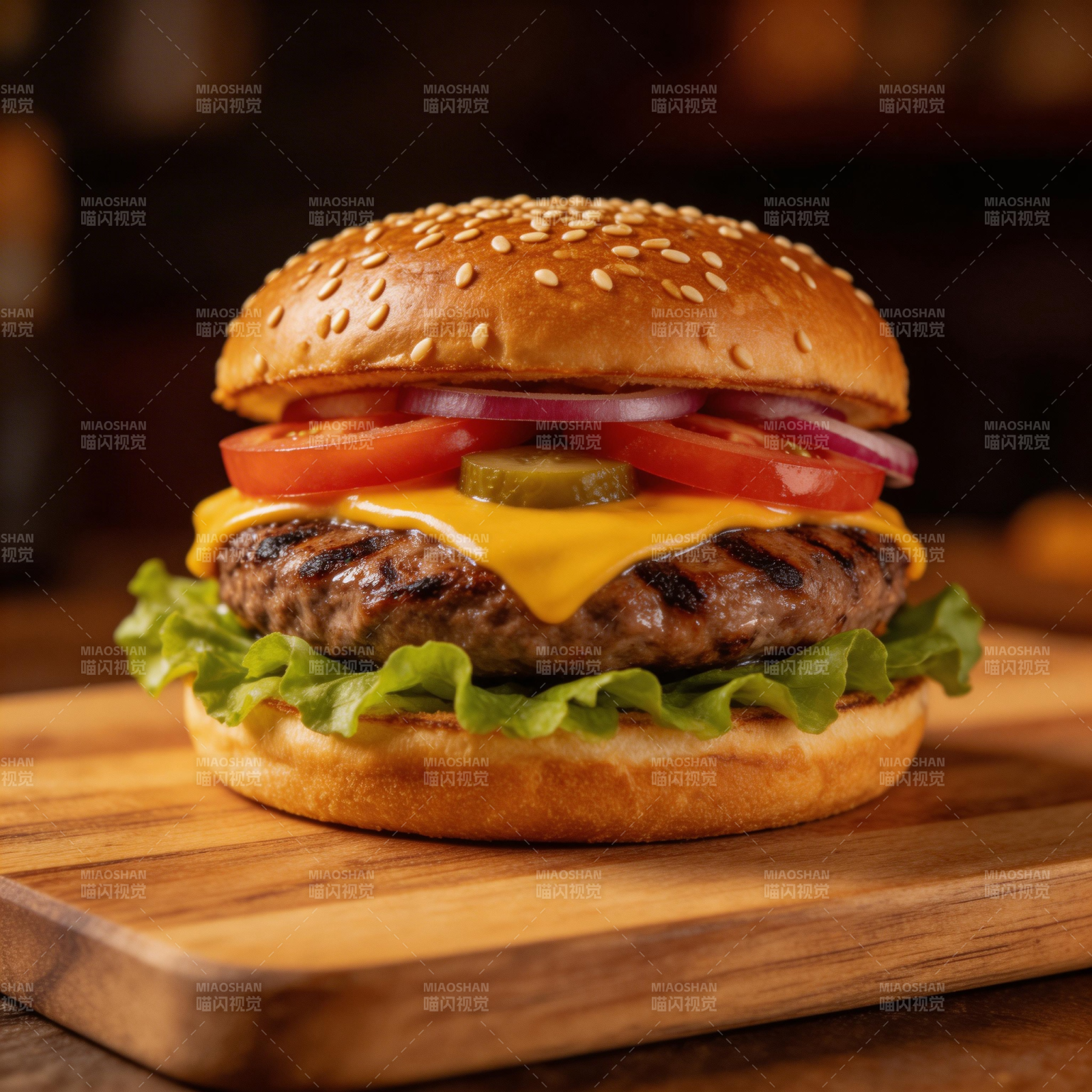 美味芝士汉堡图片