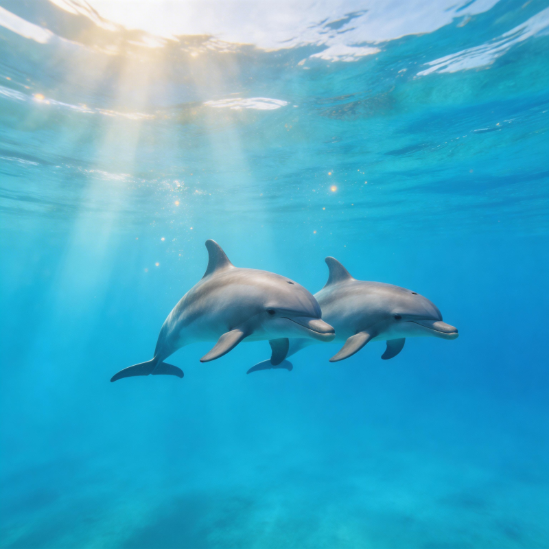 海豚共舞碧波间图片
