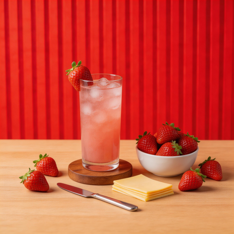 草莓饮品与奶酪图片