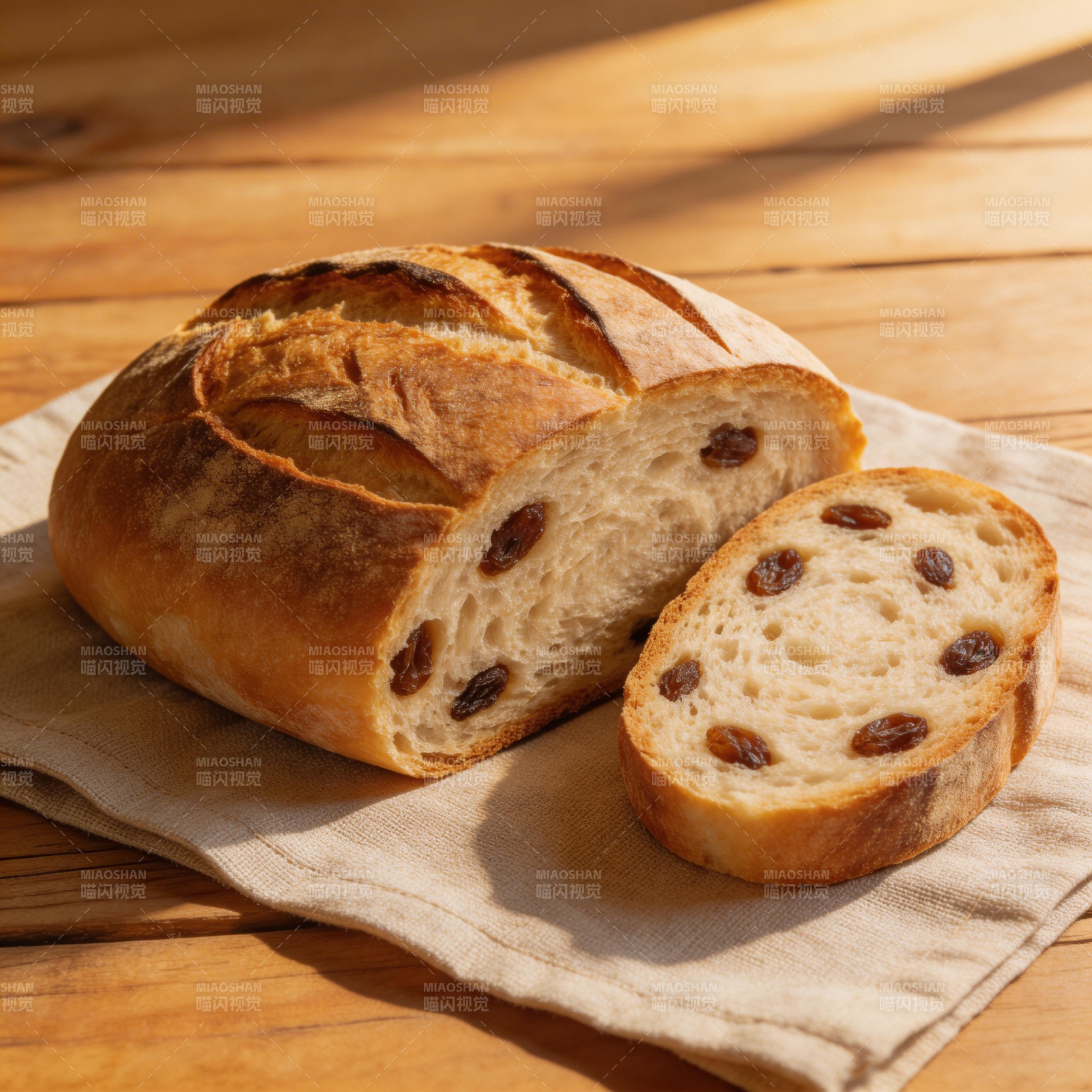 葡萄干面包图片