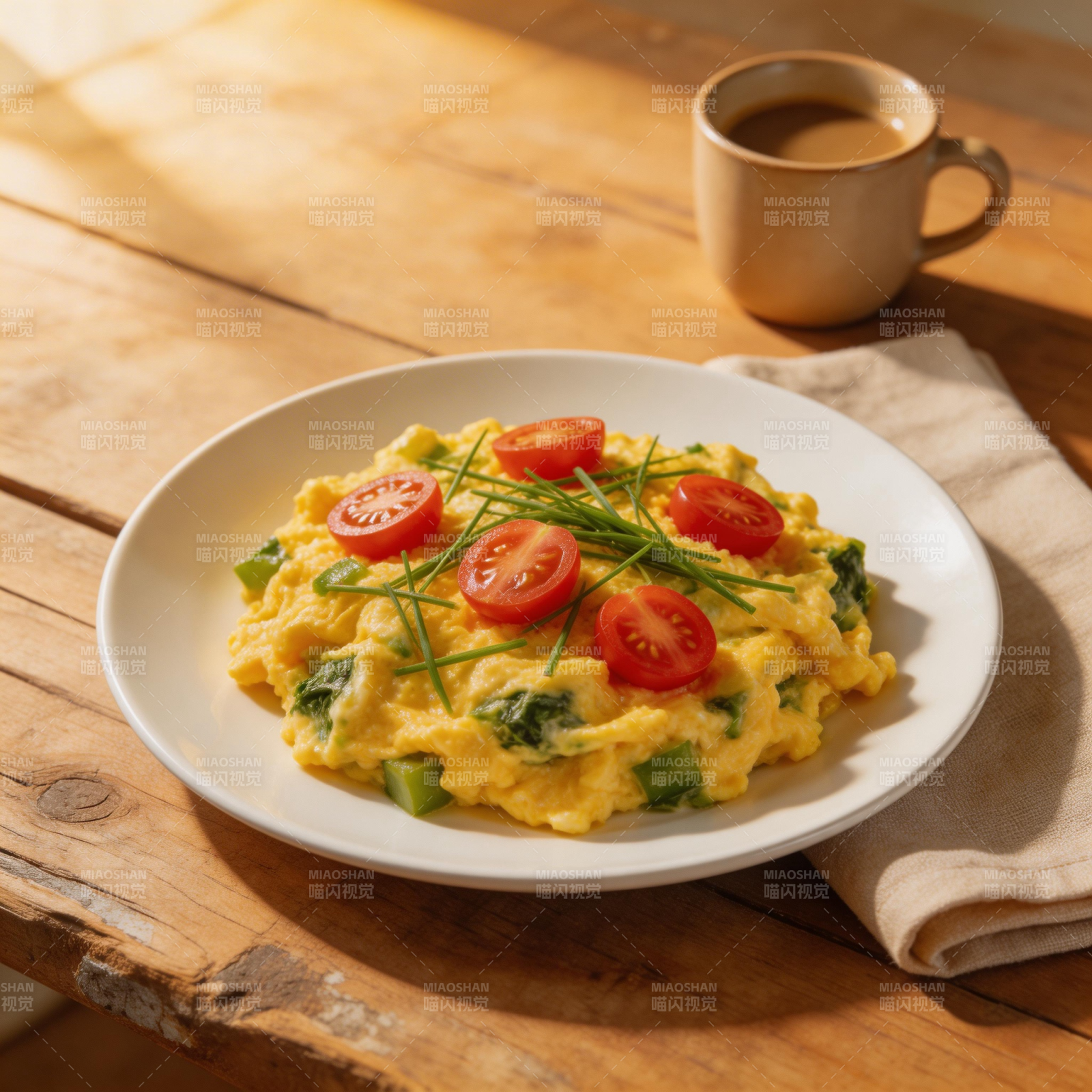 番茄青菜煎蛋图片