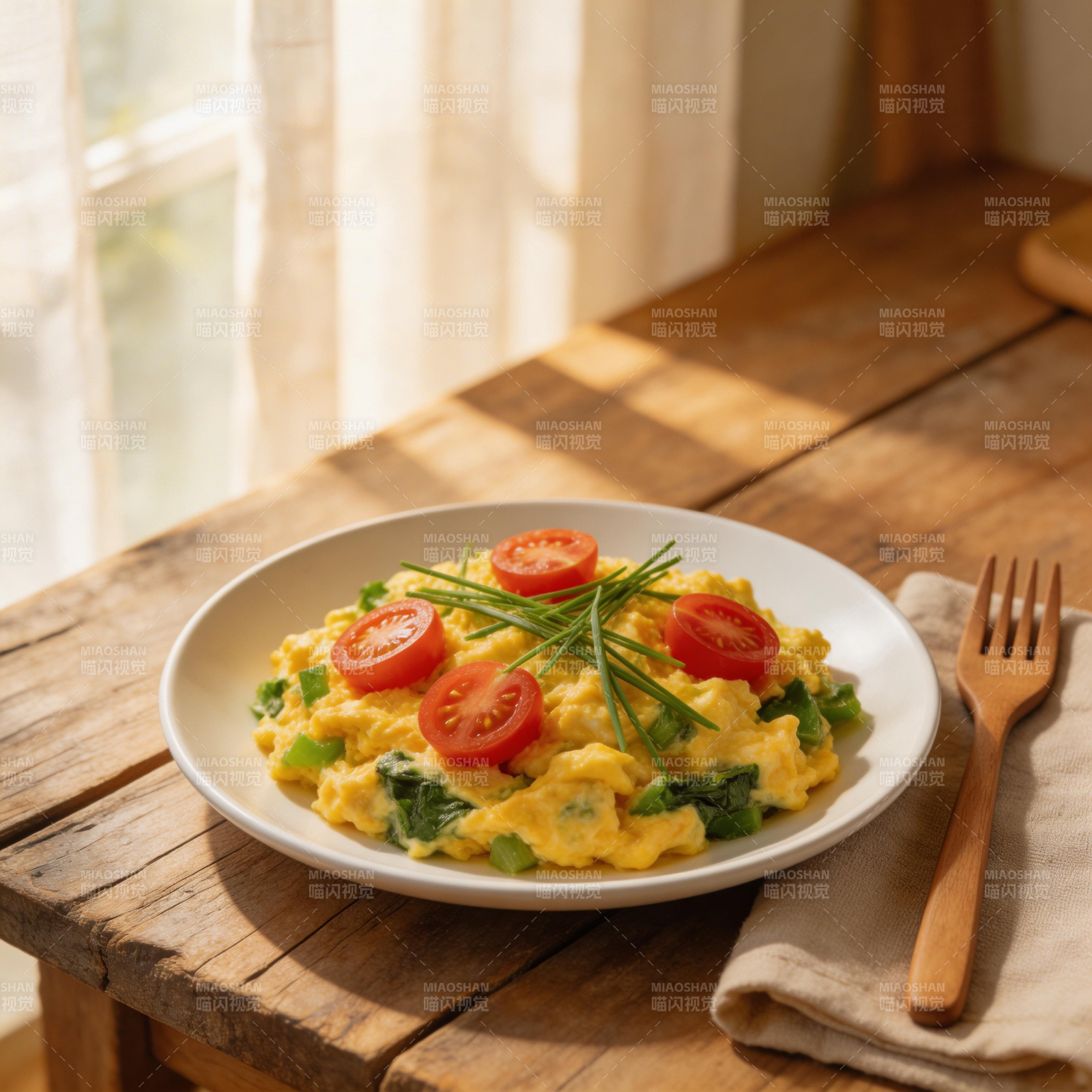 番茄青菜炒蛋图片