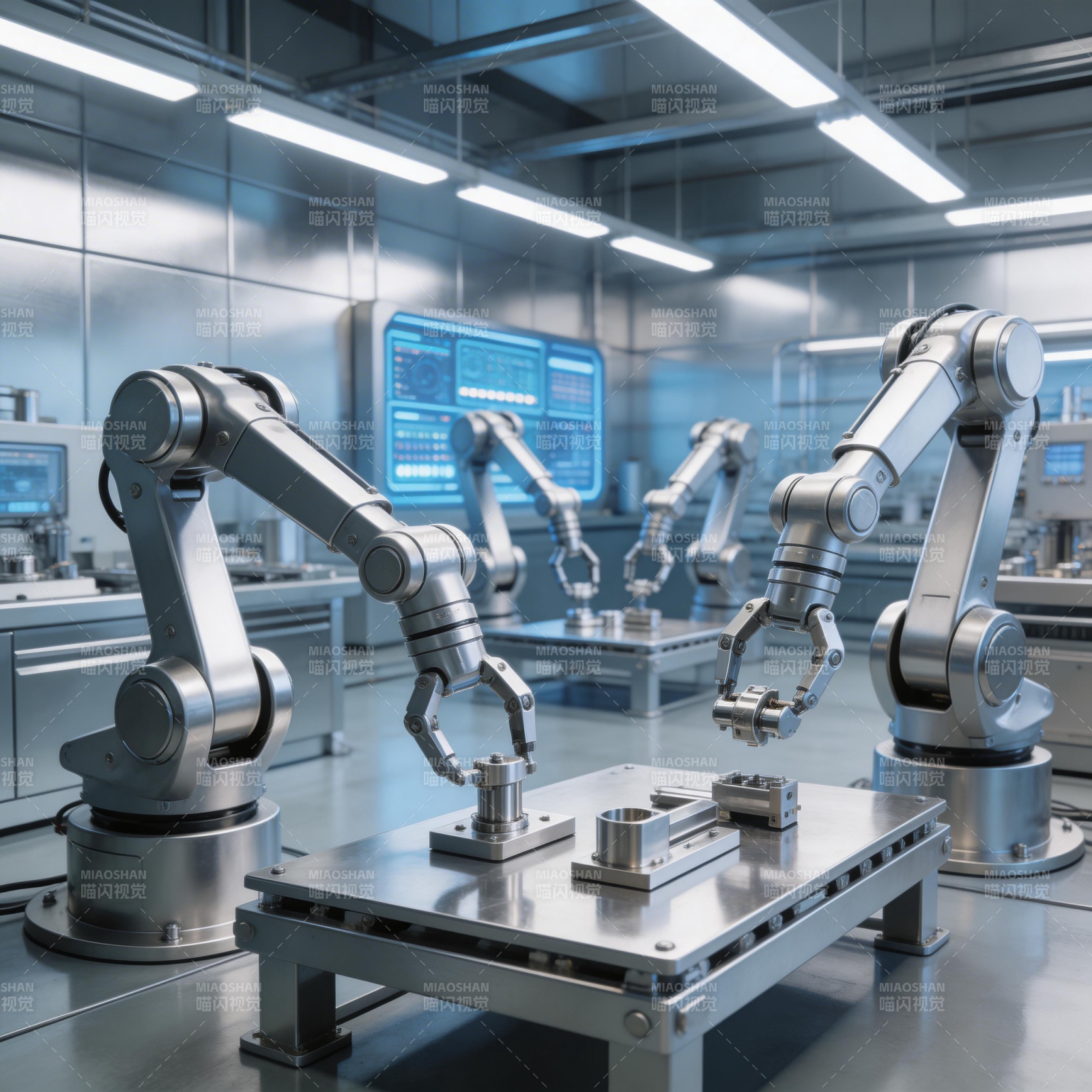 智能工厂机器人作业图片