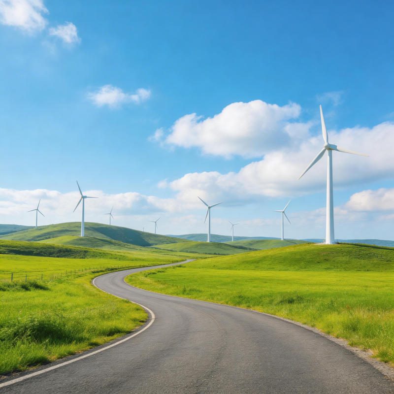 风车绿野之路图片