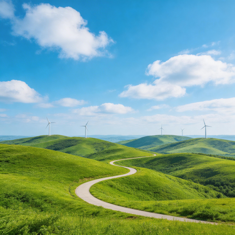 绿野风车路图片