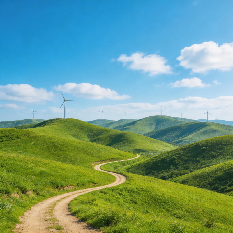 绿野风车路图片