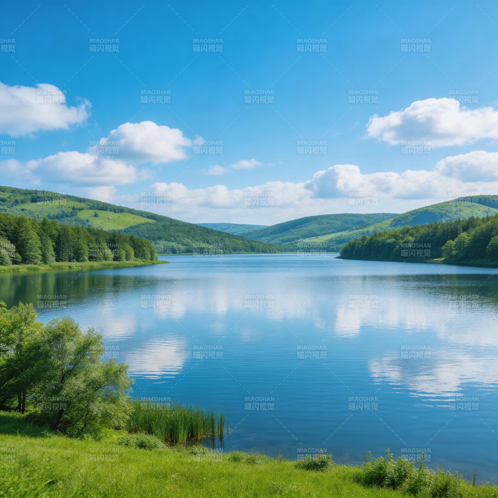 湖光山色如画图片