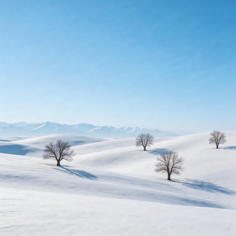 雪原孤树图片