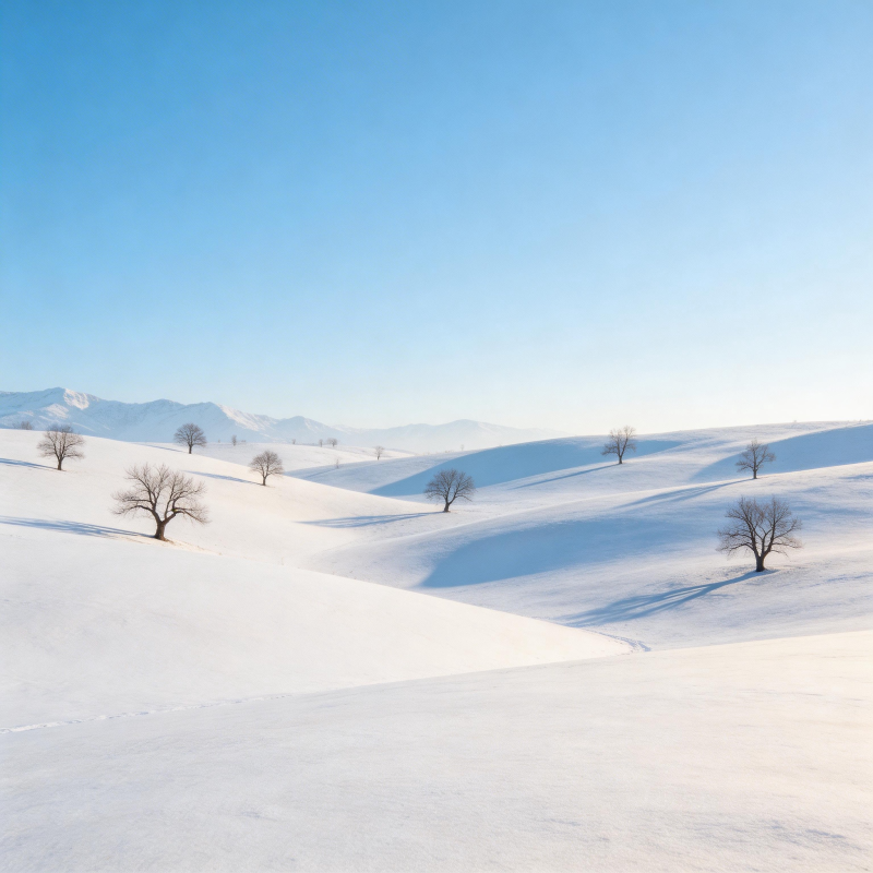 雪原孤树映晴空图片